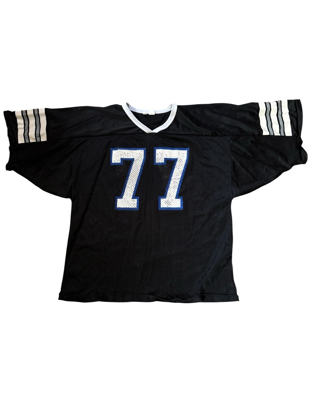 Vintage 70s Marcan Mesh Football Practice Jersey Men XL Black Boxy Made in USA